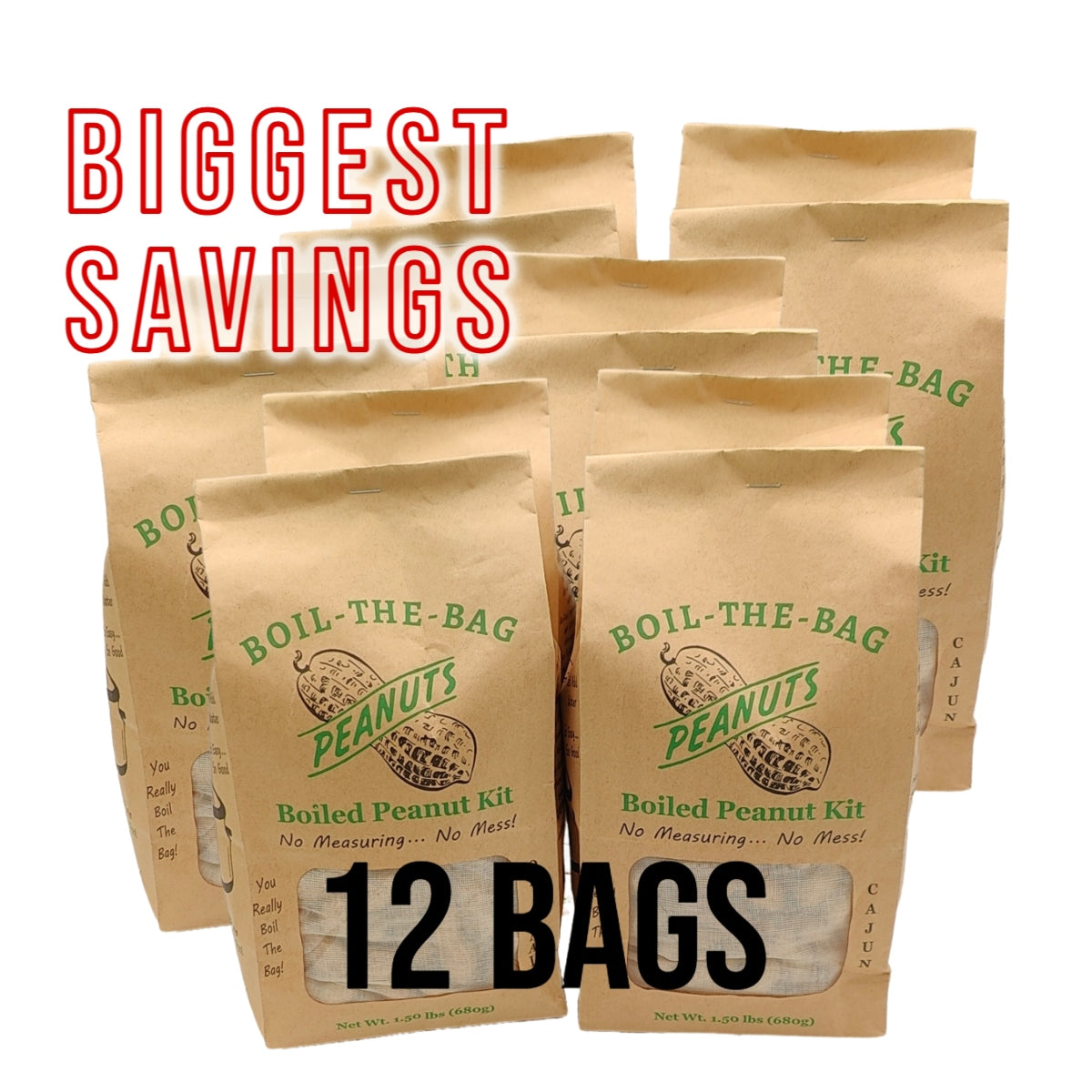 Boil-The-Bag Boiled Peanuts (12 Bags)