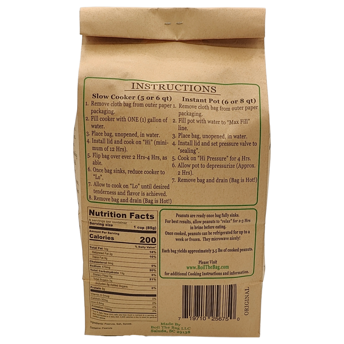 Boil-The-Bag Boiled Peanuts - (6 Bags)