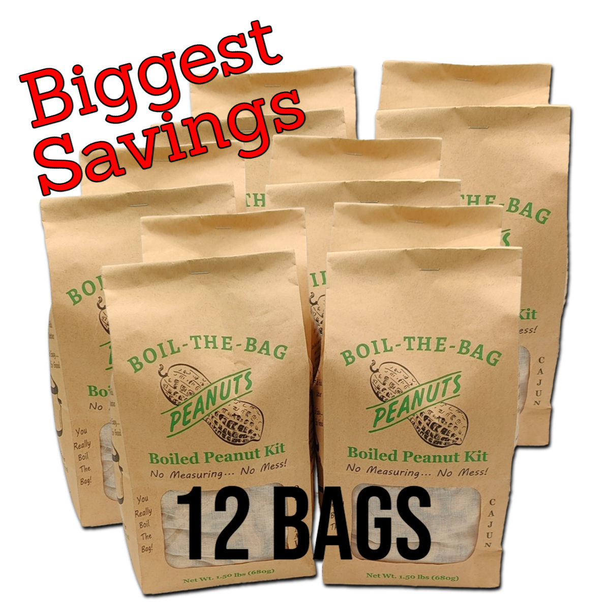 Boil-The-Bag Boiled Peanuts (12 Bags)