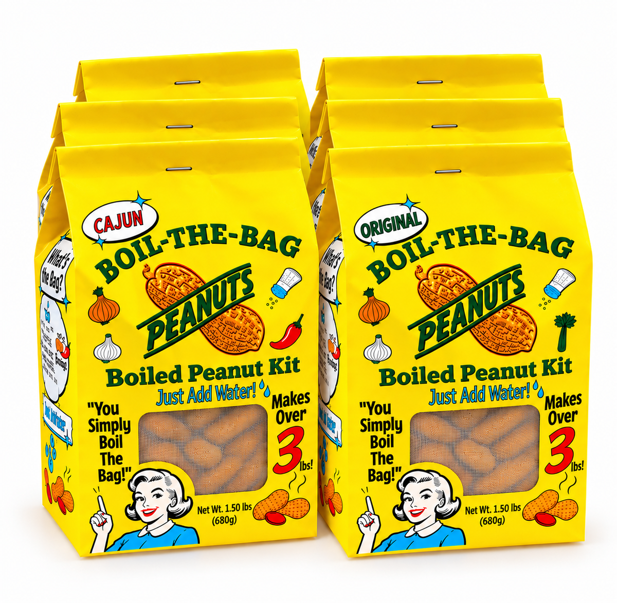 Boil-The-Bag Boiled Peanuts - (6 Bags)